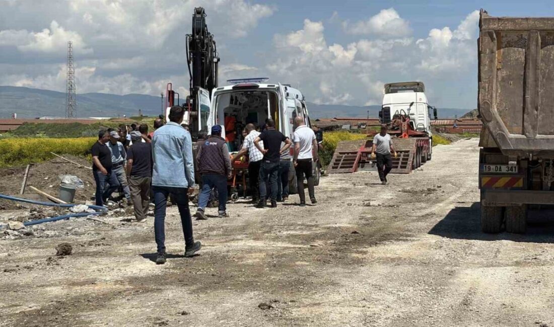 Çorum’da bir inşaatın temel kazısı sırasında meydana gelen toprak kayması