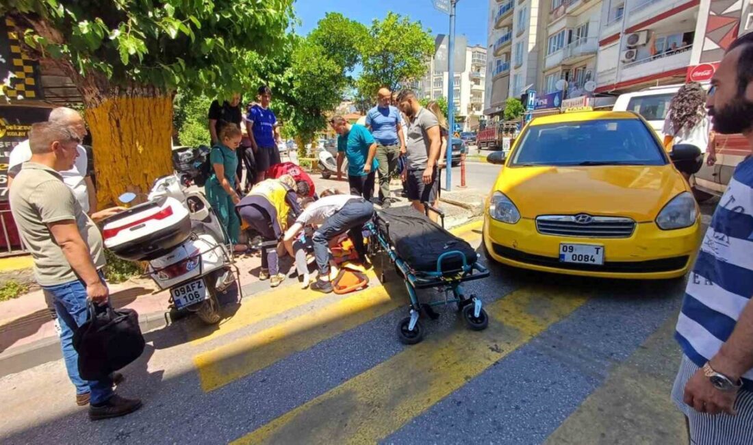 Aydın’ın Efeler ilçesinde ticari taksinin yayaya çarpması sonucu meydana gelen