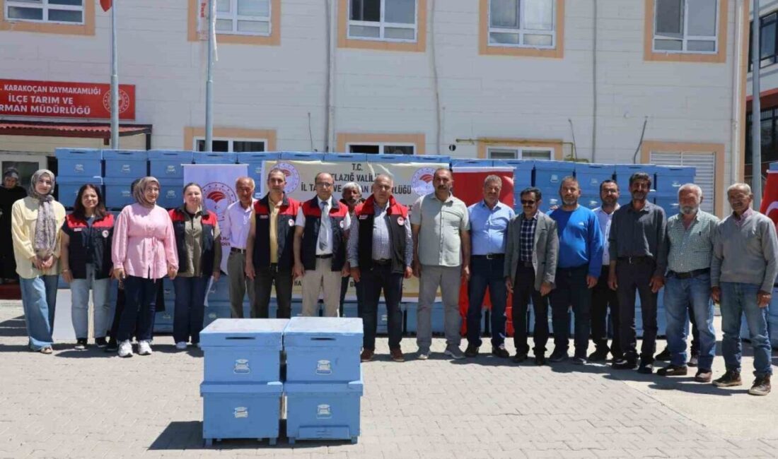 Elazığ’ın Karakoçan ilçesinde 15 arı yetiştiricisine 150 adet kovan dağıtıldı.