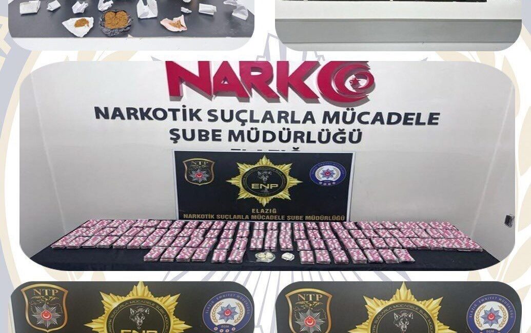 Elazığ’da polis ekiplerinin uyuşturucuyla mücadele kapsamında son bir hafta içerisinde