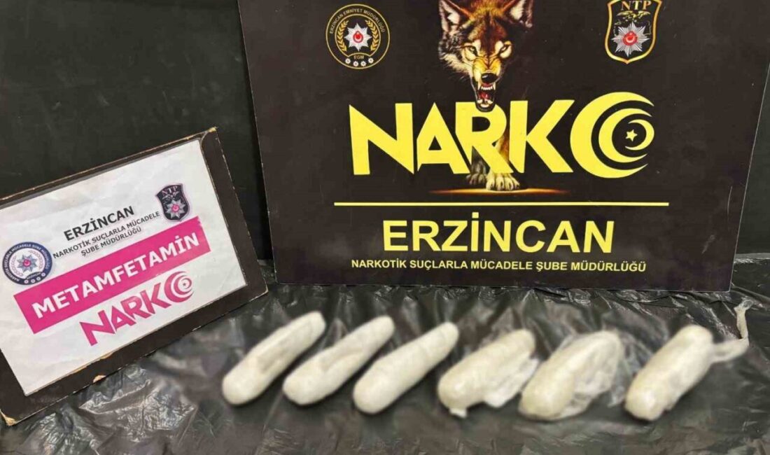 Erzincan’da narkotik ekiplerince düzenlenen operasyonda 565,37 gram metamfetamin ele geçirilirken,