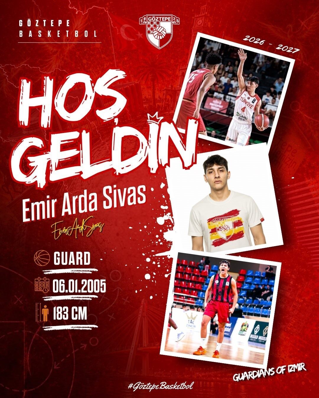 Göztepe Basketbol, 2005 doğumlu oyun kurucu Emir Arda Sivas’ı kadrosuna