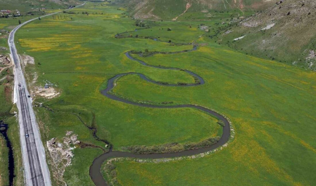 Bitlis’in Tatvan-Hizan yolu üzerinde bulunan Güzeldere Menderesleri, baharın gelişiyle birlikte