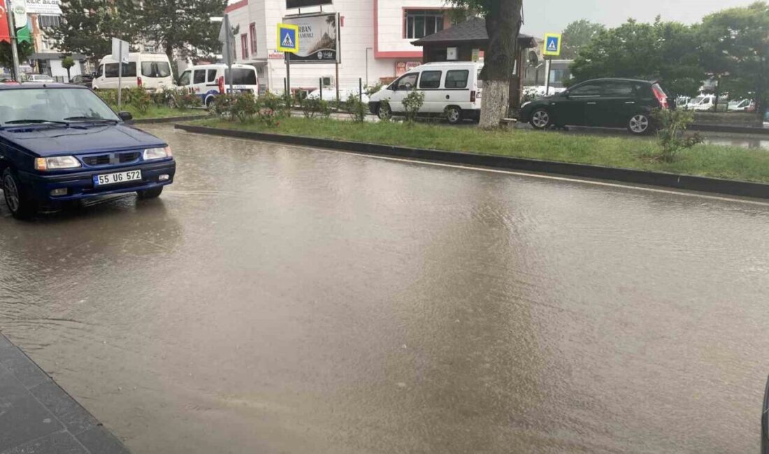 Samsun’un Kavak ilçesinde aniden bastıran sağanak yağış, kısa sürede etkisini