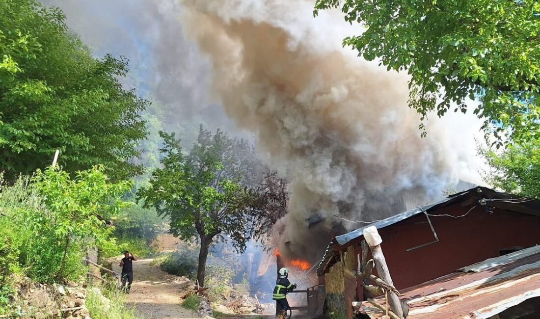 Adana’nın Kozan ilçesinde bir yayla evinde çıkan yangın, ormanlık alana