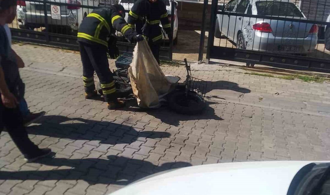 Kırklareli’nin Lüleburgaz ilçesinde seyir halindeki elektrikli bisikletin pili patladı. Olayda