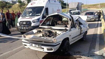Adıyaman’da kontrolden çıkan otomobilin takla atması sonucu 1 kişi yaralandı.
