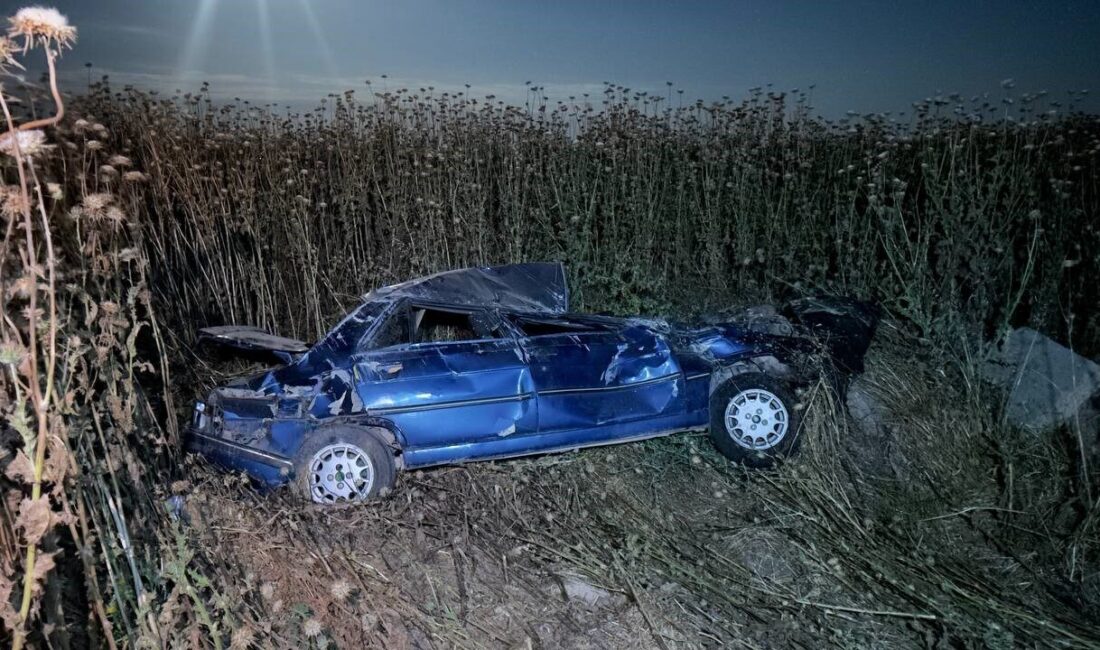 Şanlıurfa’nın Ceylanpınar ilçesinde kontrolden çıkarak şarampole devrilen otomobildeki 4 kişi