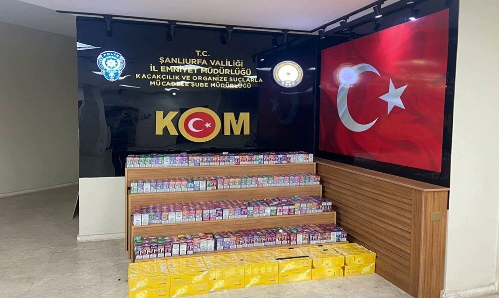 Şanlıurfa’da düzenlenen operasyonda 1,5 milyon TL değerinde kaçak sigara ve