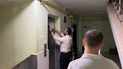 Siirt Belediyesi tarafından kent genelinde gerçekleştirilen asansör denetimlerinde kontrol edilen