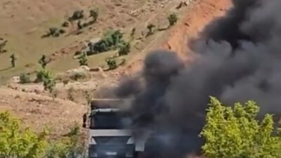 Siirt’in Eruh ilçesine bağlı Zorava bölgesinde, seyir halindeki bir yük