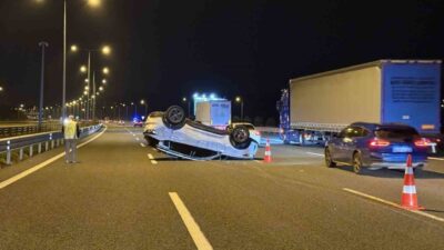 Kuzey Marmara Otoyolu Sakarya ve Kocaeli sınırında otomobille çarpışan SUV
