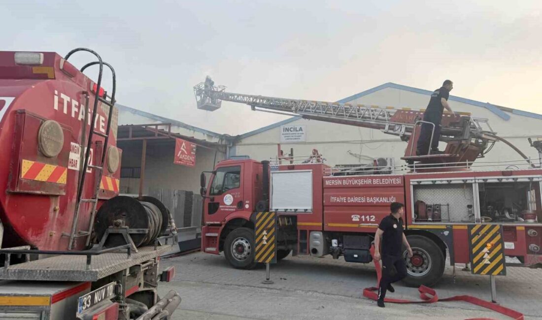 Mersin’in Tarsus ilçesinde bulunan bir iş yerinde çıkan yangın, itfaiye