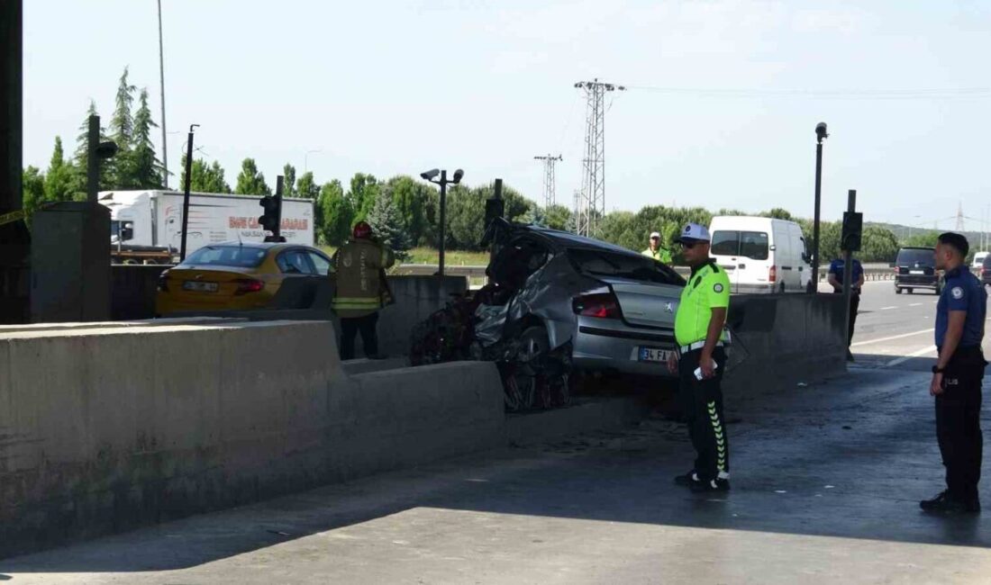Tuzla Fatih Mahallesi Orhanlı Gişeleri’nde meydana gelen trafik kazasında, beton