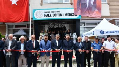 Samsun’un Vezirköprü ilçesinde Halk Eğitim Merkezi Müdürlüğü yıl sonu sergisi,