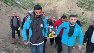 Hakkari’nin Yüksekova ilçesinde sarp kayalıkların bulunduğu alanda ot toplarken düşerek