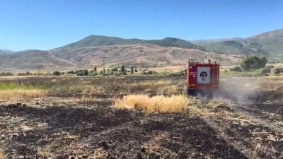 ELAZIĞ (İHA) – Elazığ’ın Kovancılar ilçesinde çıkan arazi yangını, itfaiye